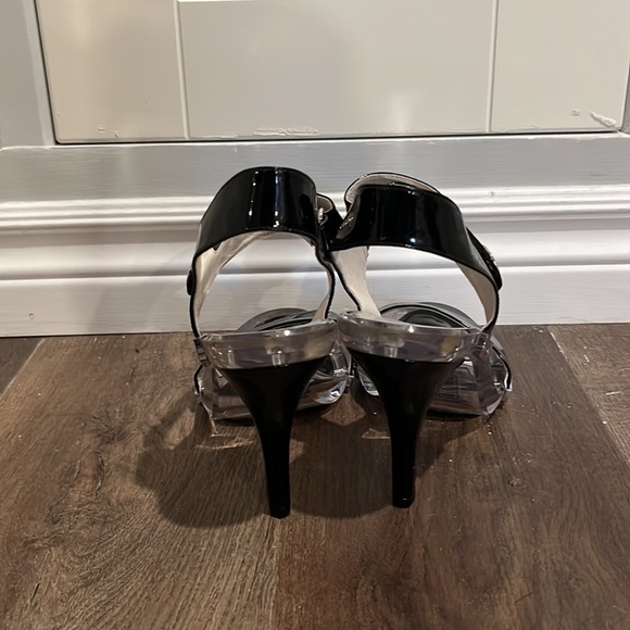 MICHAEL Kors leather rubber see through stilettos 9 M black. Logo detail - Picture 5 of 8